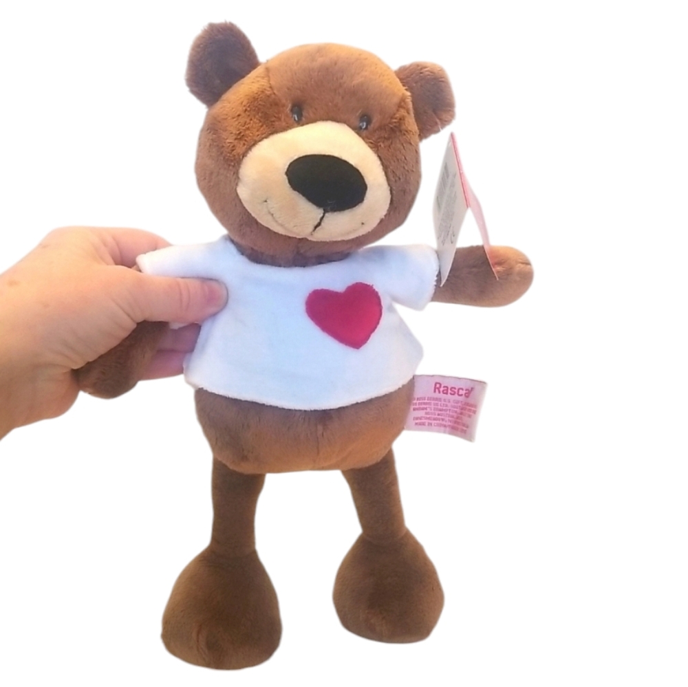 NWT Russ Rascal the Bear with 3D Heart Make Someone Happy Plush